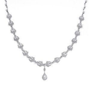 2.75 Ct. Tw. Diamond Drop 14K White Gold Necklace